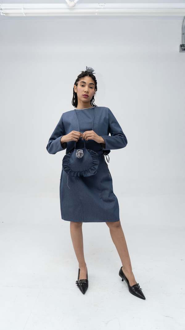 Rightful Owner Bow Bolero Jacket - Denim