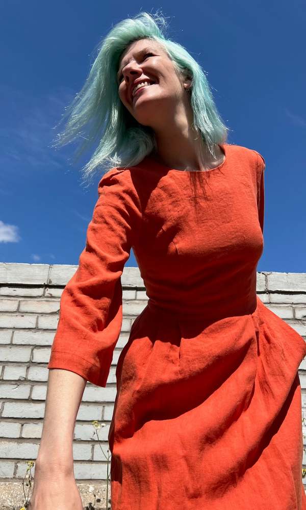 Birds of North America Whistling Snipe Dress - Persimmon