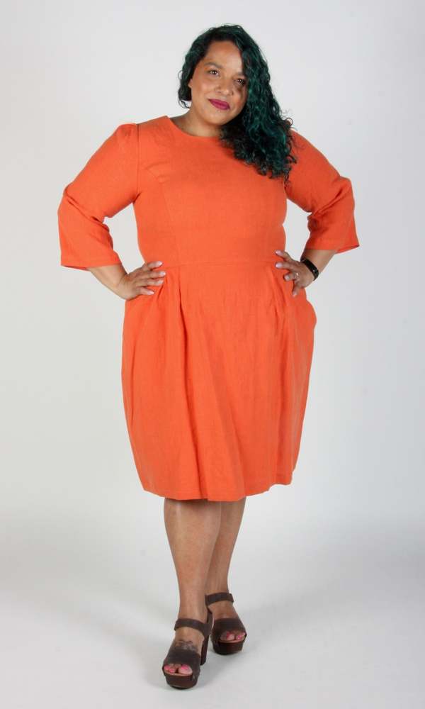 Birds of North America Whistling Snipe Dress - Persimmon