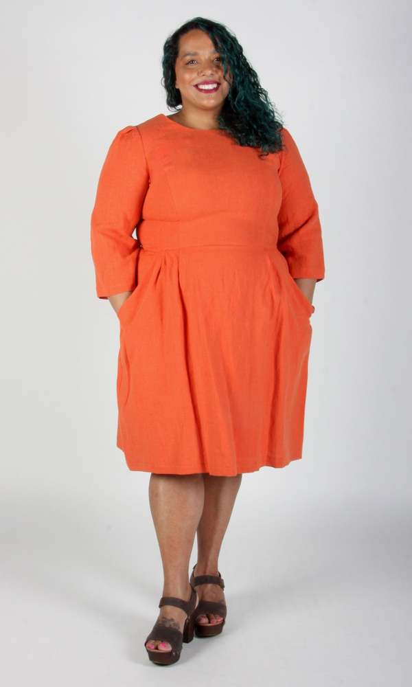 Birds of North America Whistling Snipe Dress - Persimmon