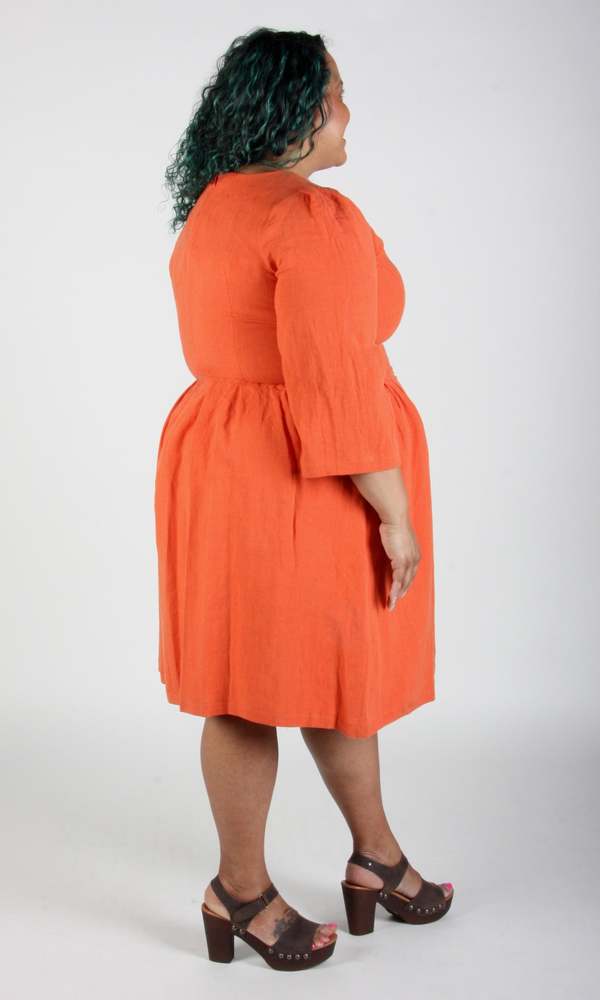 Birds of North America Whistling Snipe Dress - Persimmon