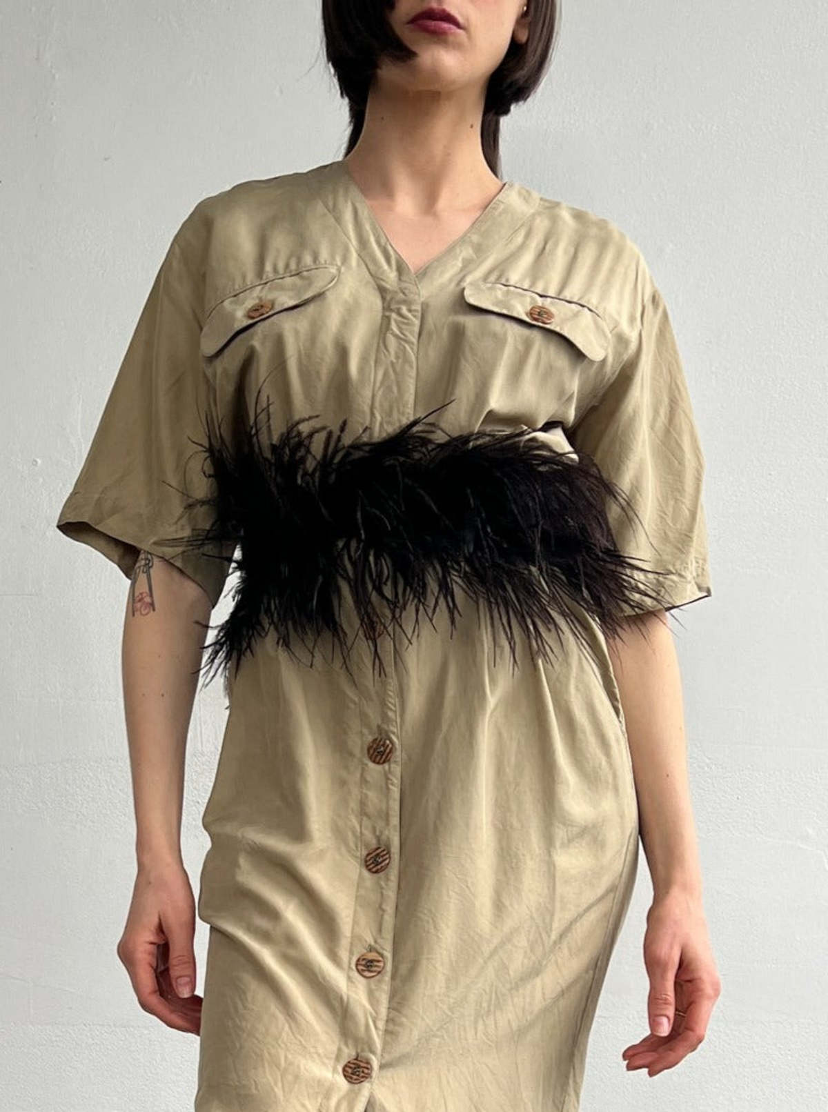 Vintage Helmut Lang Feathered Belt | Garmentory