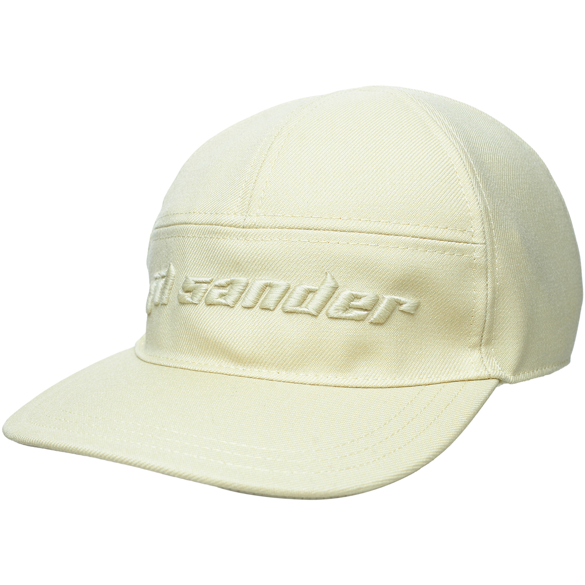 【Jil Sander】Logo Embroidered Baseball Cap Open Beige Jil-Sander-Beige-wool-cap-
