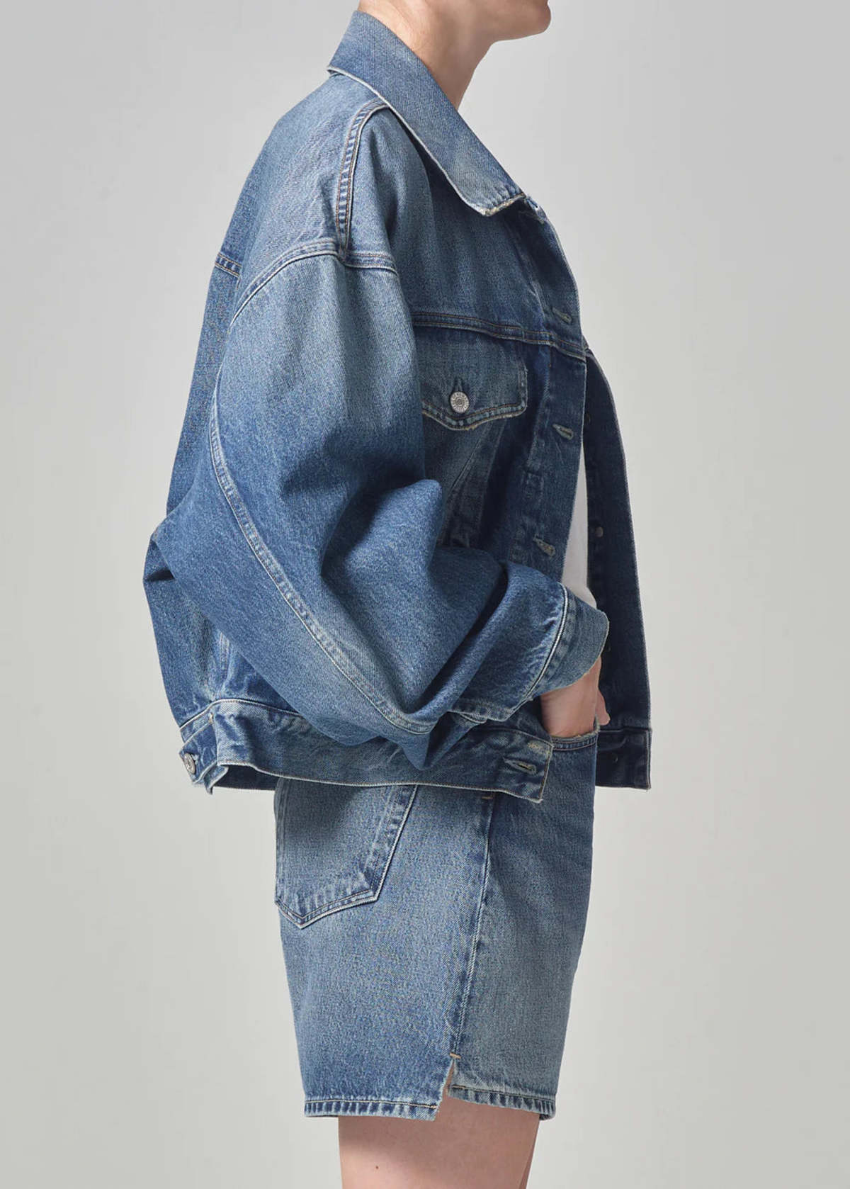 Citizens of Humanity Quira Puff Denim Jacket - Santos | Garmentory