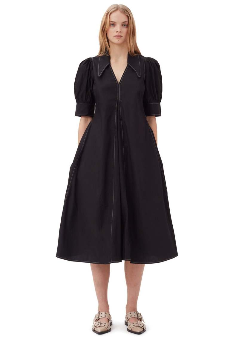 【GANNI】dress Black Black Future Mesh Oversized Mini Dress | GANNI US