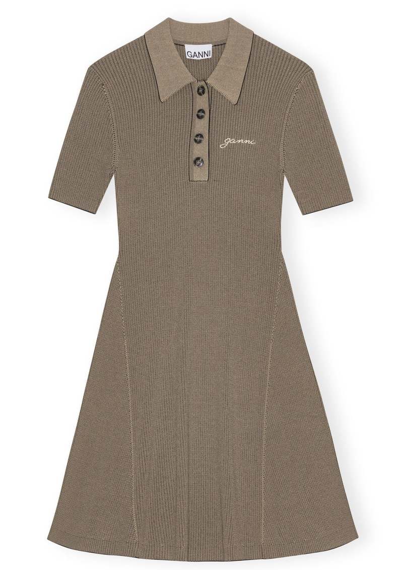 ワンピース Ganni 'Melange Rib Knit Mini' dress Ganni Melange Knit Dress - Green | Garmentory