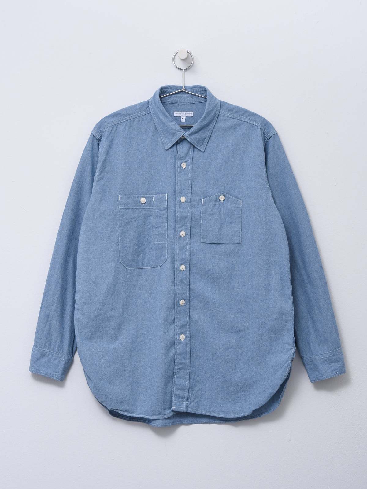 Tシャツ・カットソー Engineered Garments SHIRT WITH EMBROIDERY (23S1A004_SW004) Work-Shirt-Lt-Blue-4-5oz-