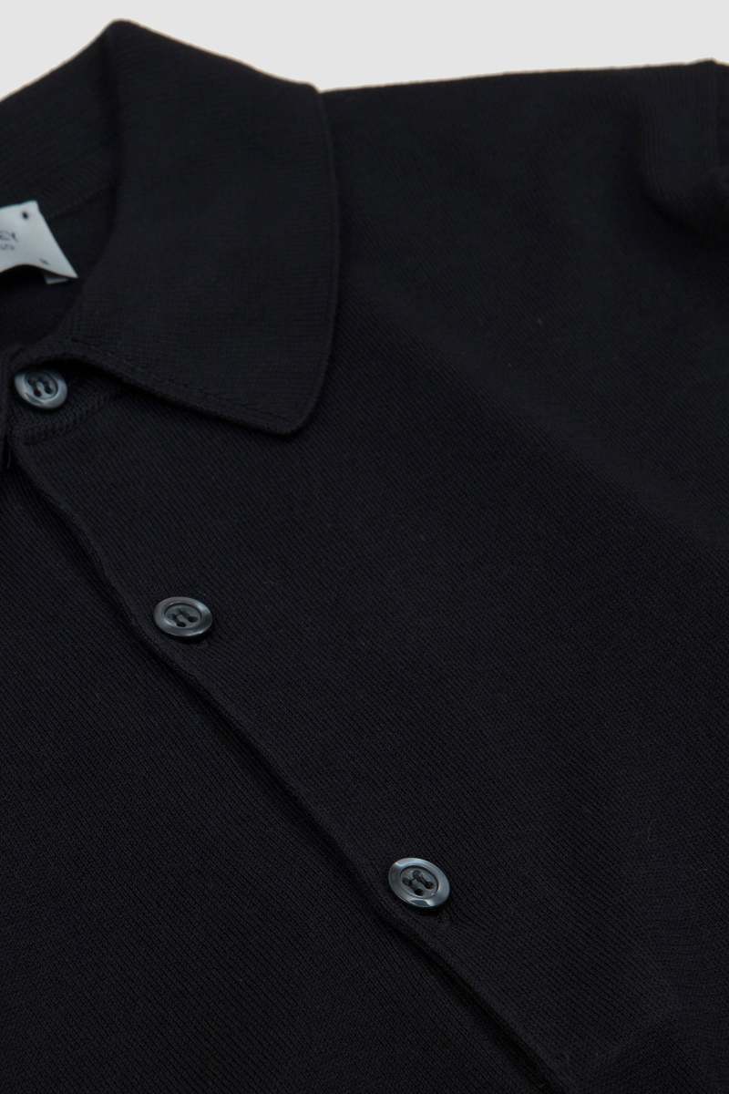 Tシャツ・カットソー JOHN SMEDLEY BRADWELL LONG SLEEVES SHIRT (BRADWELL BLACK) John Smedley Bradwell LS Shirt - Black | Garmentory