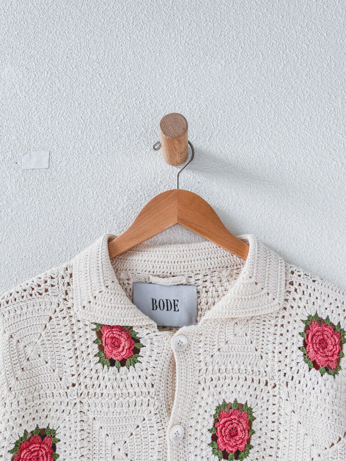 BODE crochet rosette cardigan
