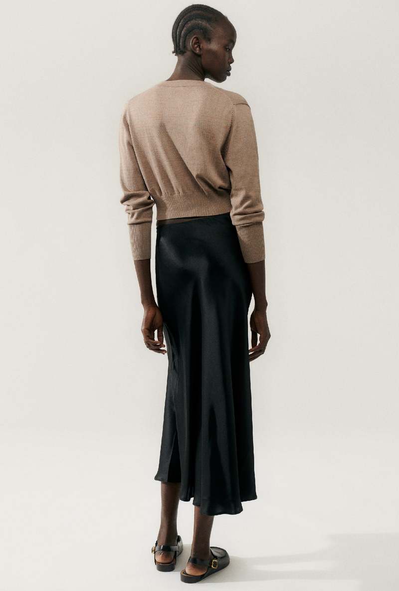 Silk Laundry Long Bias Cut Skirt (Dearly Beloved Mirage)