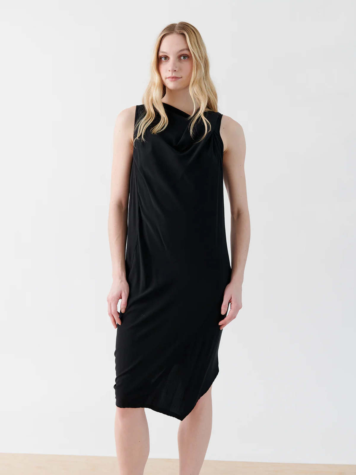 zero + maria cornejo Twist Silk Charmeuse Shoulder Ibit Dress - Black - Image 1 of 5