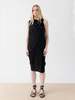 zero + maria cornejo Twist Silk Charmeuse Shoulder Ibit Dress - Black - Thumbnail 2