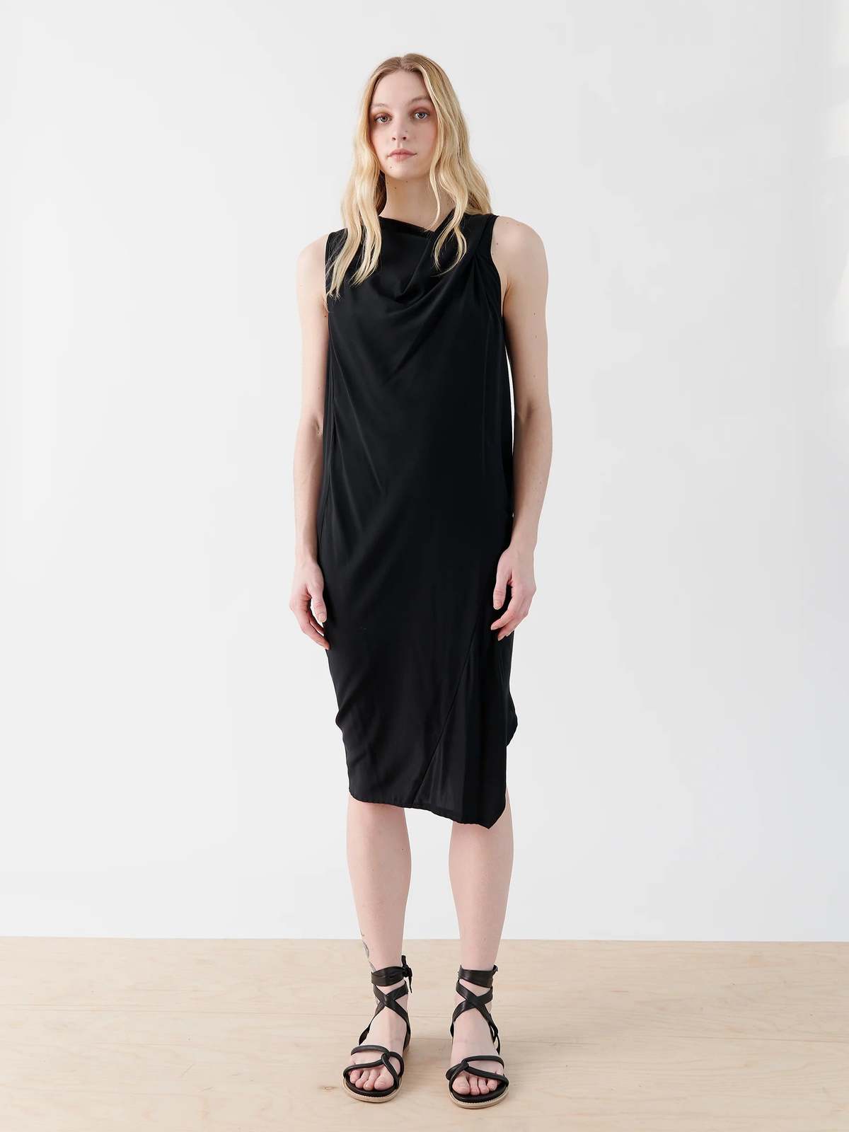 zero + maria cornejo Twist Silk Charmeuse Shoulder Ibit Dress - Black - Image 2 of 5