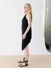 zero + maria cornejo Twist Silk Charmeuse Shoulder Ibit Dress - Black - Thumbnail 4