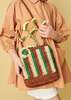 Kids Caramel RAFFIA CROCHET BAG  - BROWN/GREEN - Thumbnail 2