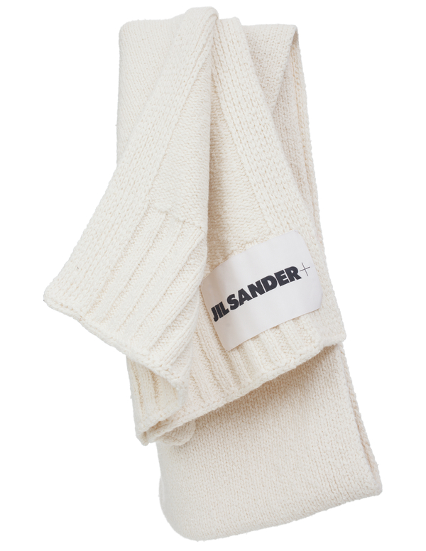 Jil Sander Wool And Silk Scarf Beige on Garmentory