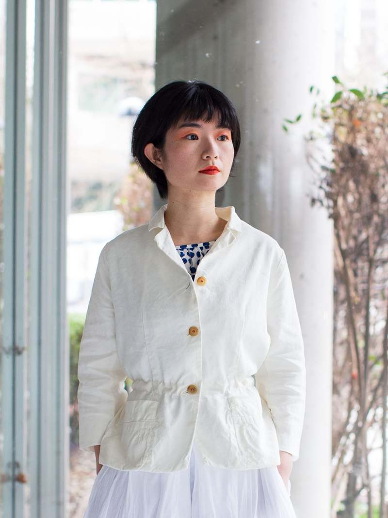 ジャケット・アウター [H+HANNOH WESSEL) WESSEL LINEN JACKET H+ Hannoh Wessel Jacket Jasmin - Platin Old | Garmentory