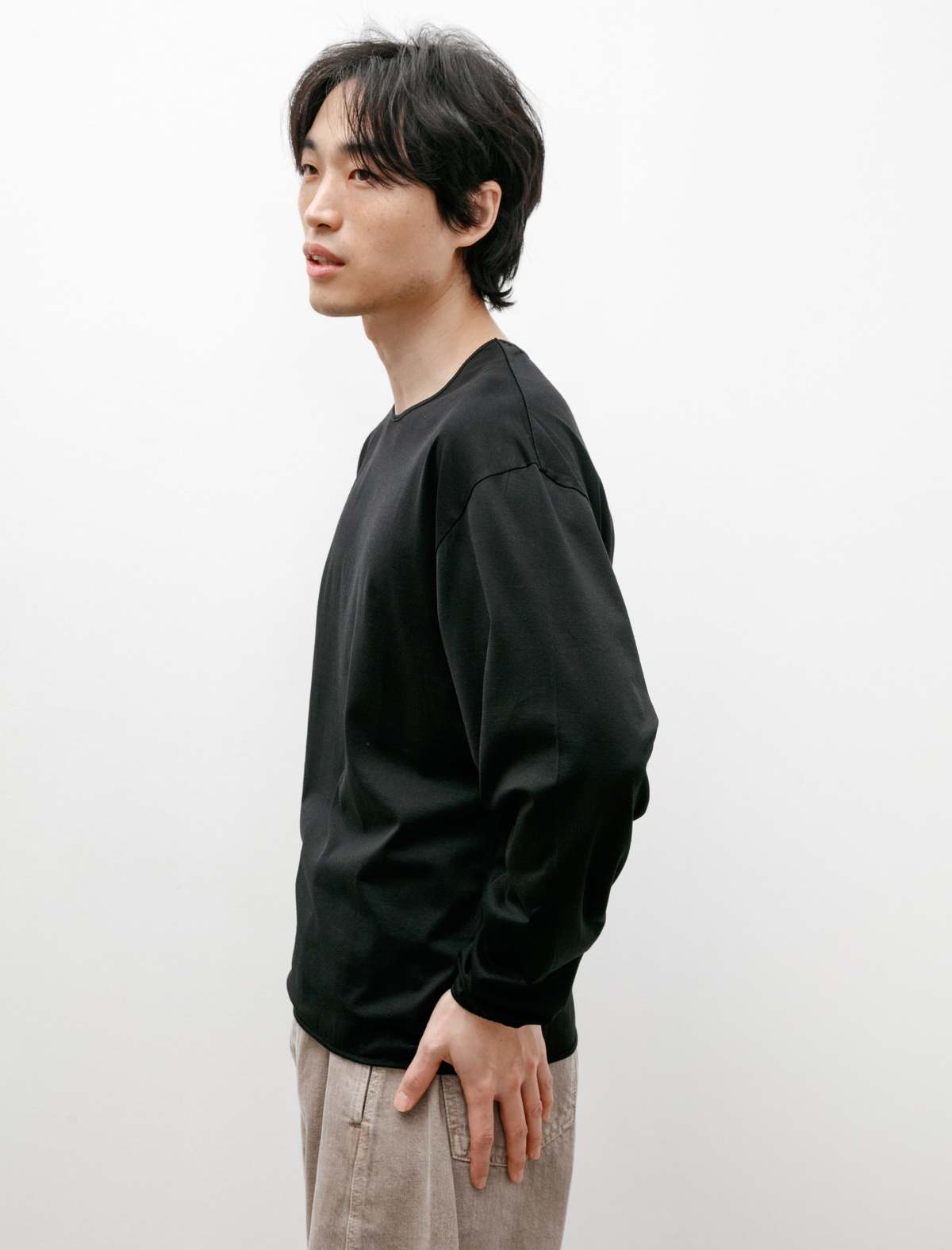 Lemaire LS Relaxed Tee - Black | Garmentory