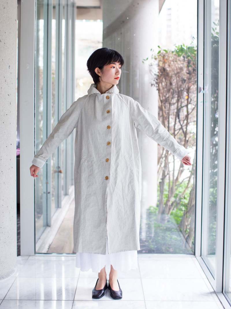 H+ HANNOH WESSEL ホワイト　ロングコート　36 H+ Hannoh Wessel Maya Coat - Natural | Garmentory
