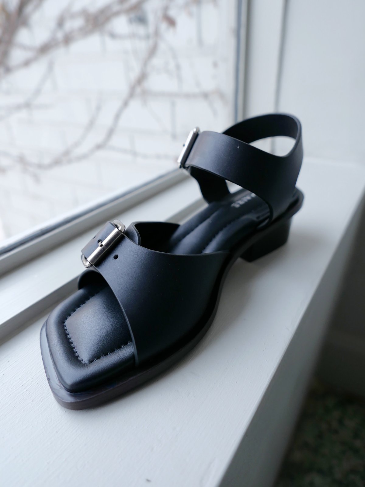 Lemaire SQUARE HEELED SANDALS - BLACK | Garmentory