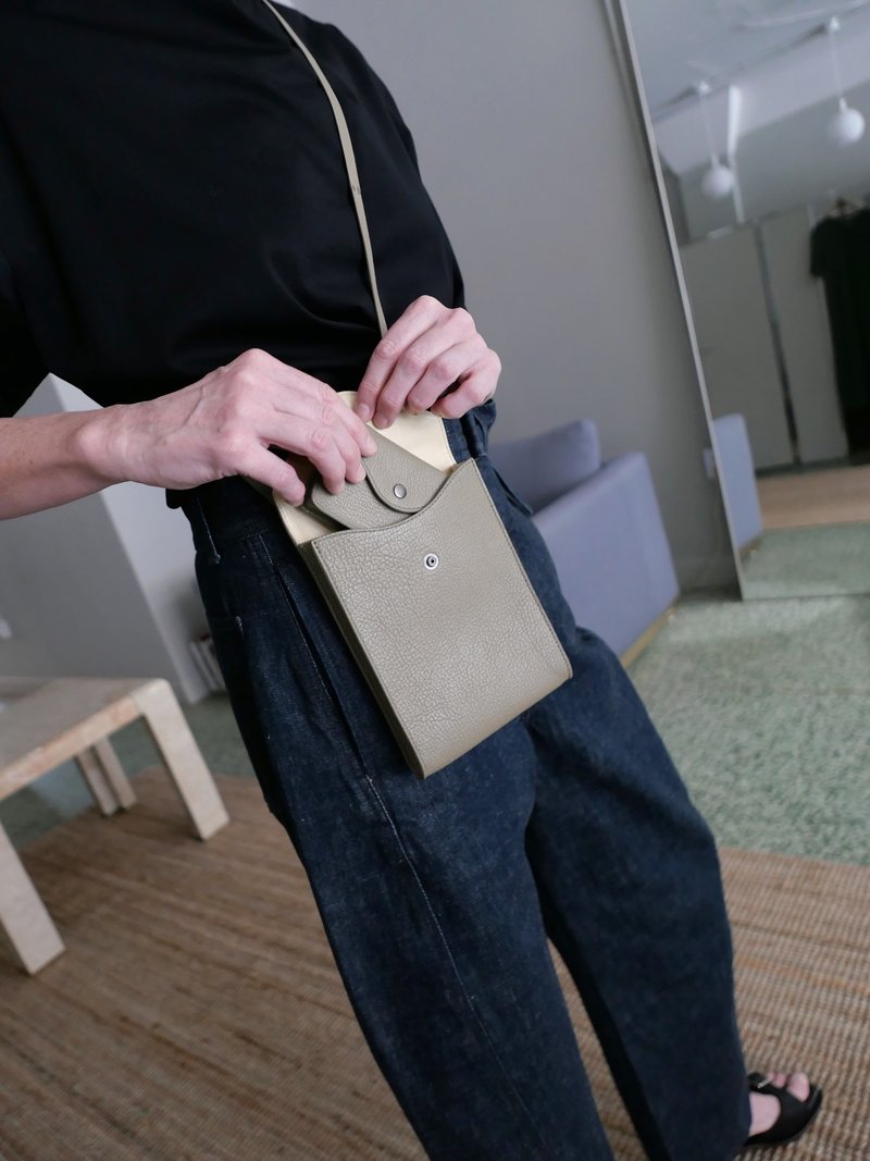 Lemaire ENVELOPPE WITH STRAP - DUSTY KHAKI | Garmentory