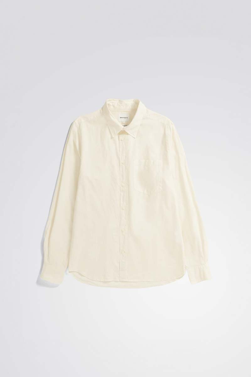 Norse Projects Osvald Cotton Tencel Shirt - Enamel White Norse Projects Osvald Cotton Tencel Shirt - Enamel White