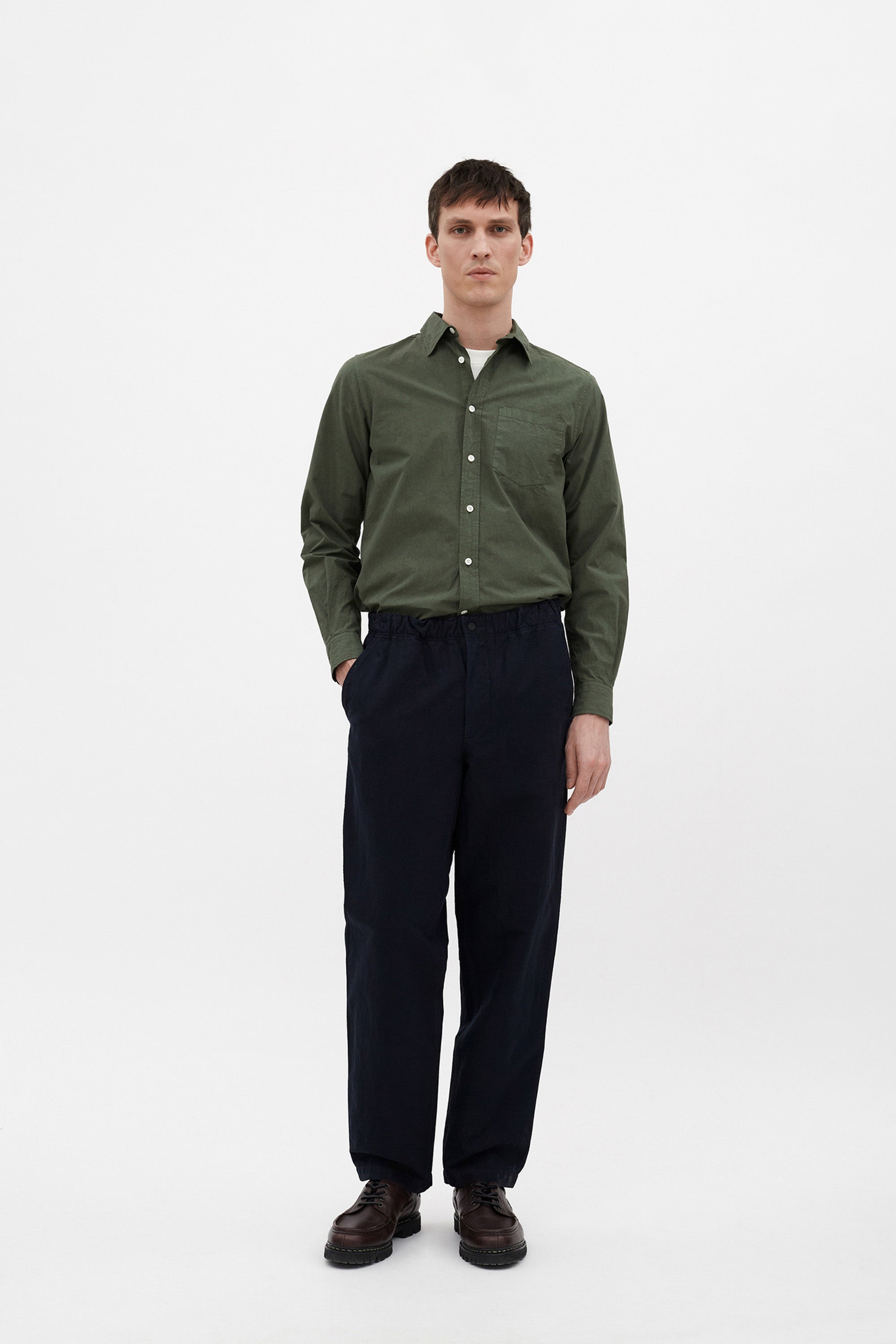 Norse Projects Osvald Cotton Tencel Shirt - Spruce Green | Garmentory