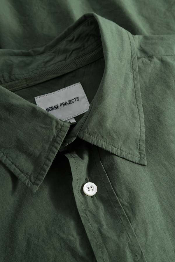Norse Projects Osvald Cotton Tencel Shirt - Spruce Green | Garmentory