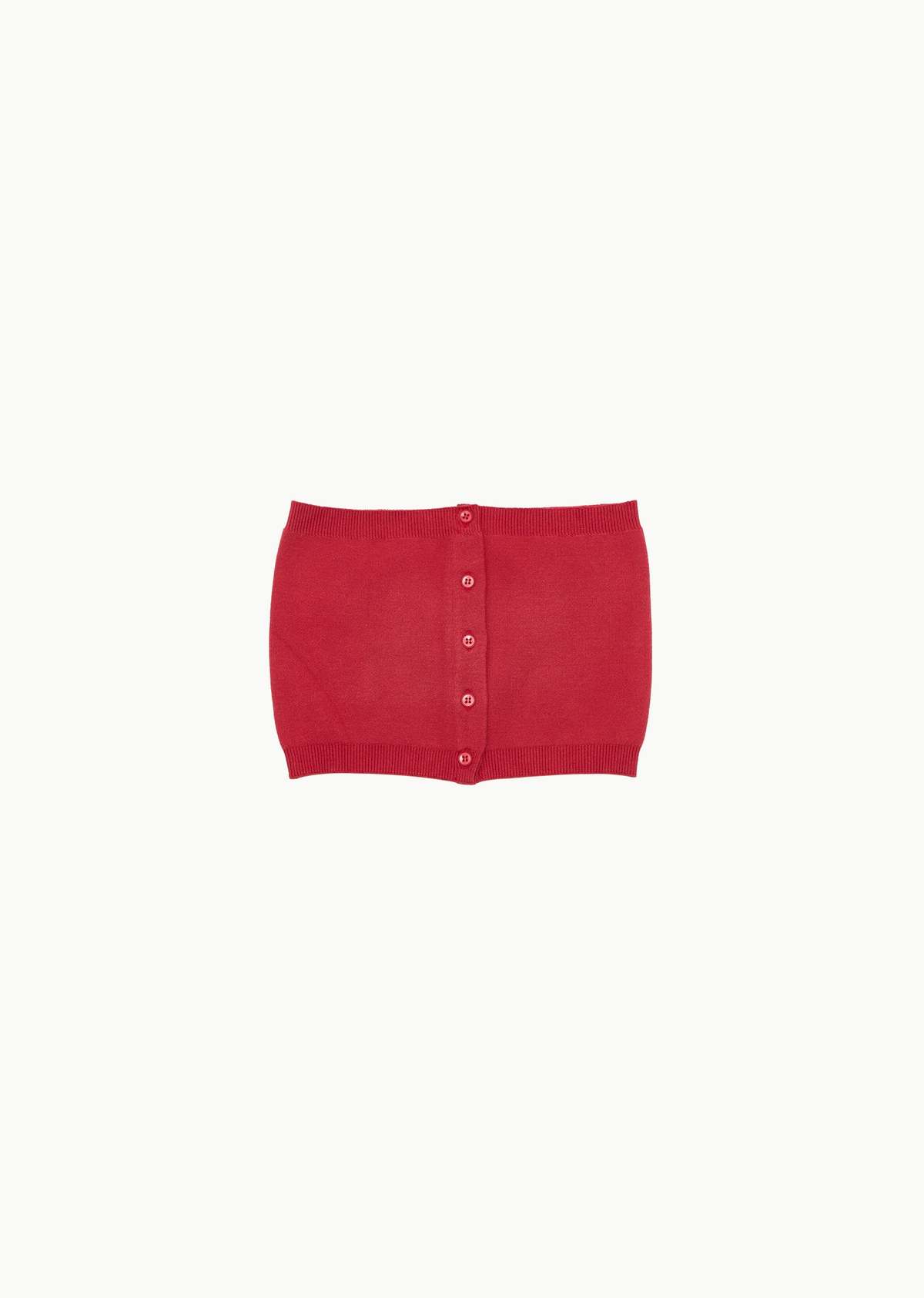 AMOMENTO CROP BUTTON CARDIGAN SET - RED | Garmentory