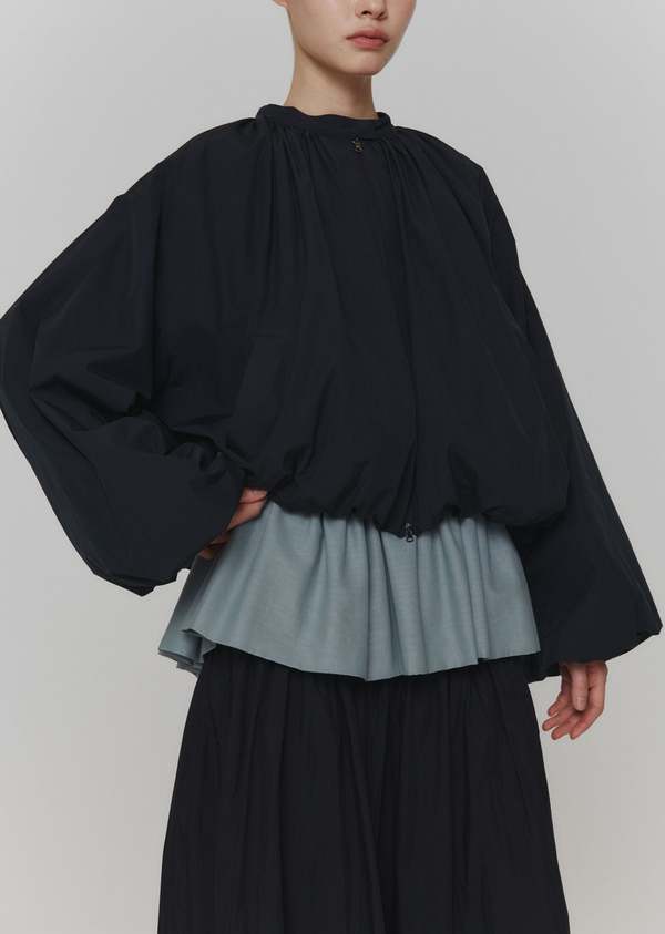 någonstans asymmetry-volume jumper skirt NECK-SHIRRING-VOLUME-JUMPER-