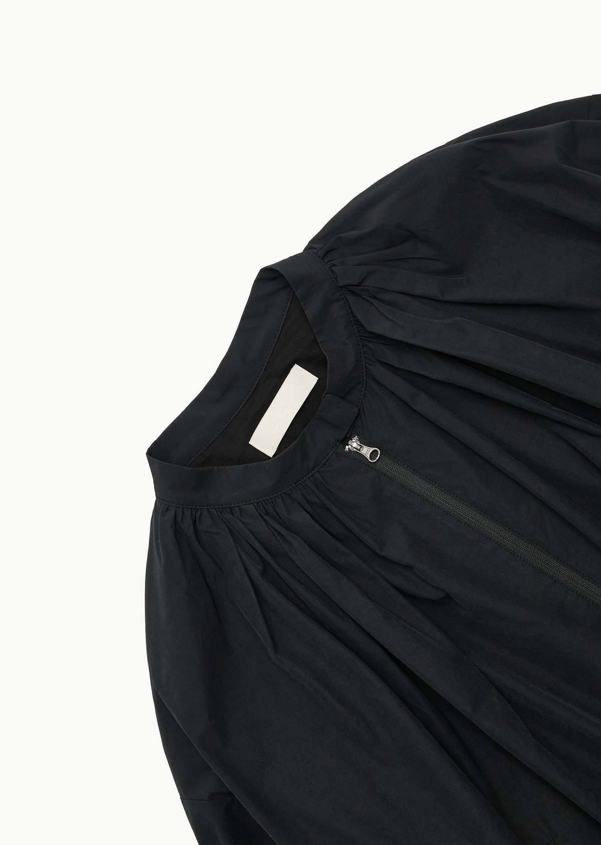 AMOMENTO NECK SHIRRING VOLUME JUMPER - BLACK | Garmentory