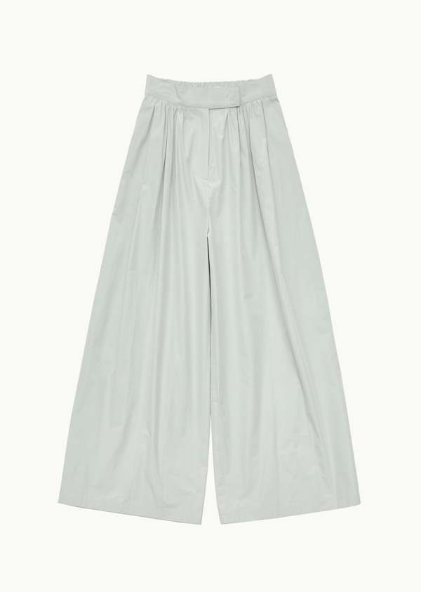 AMOMENTO SHIRRING BANDING PANTS - LIGHT GREY/BLACK | Garmentory
