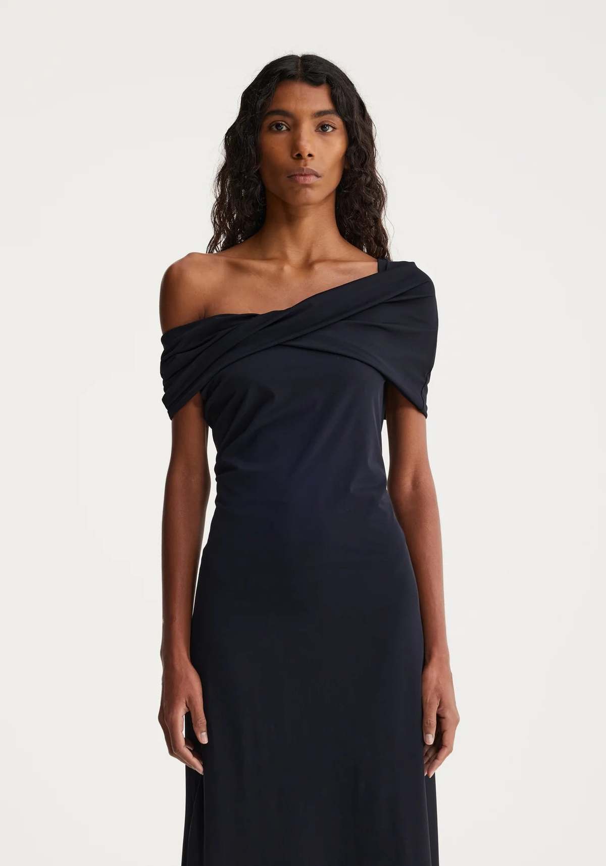 blue dress for baby girl Asymmetric Off Shoulder Dress – Stolen Stores