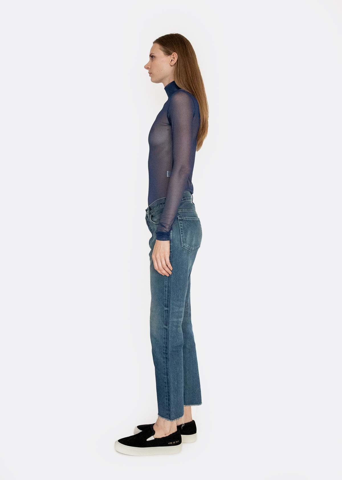 Long Sleeve Mock with Mesh Under Sleeves