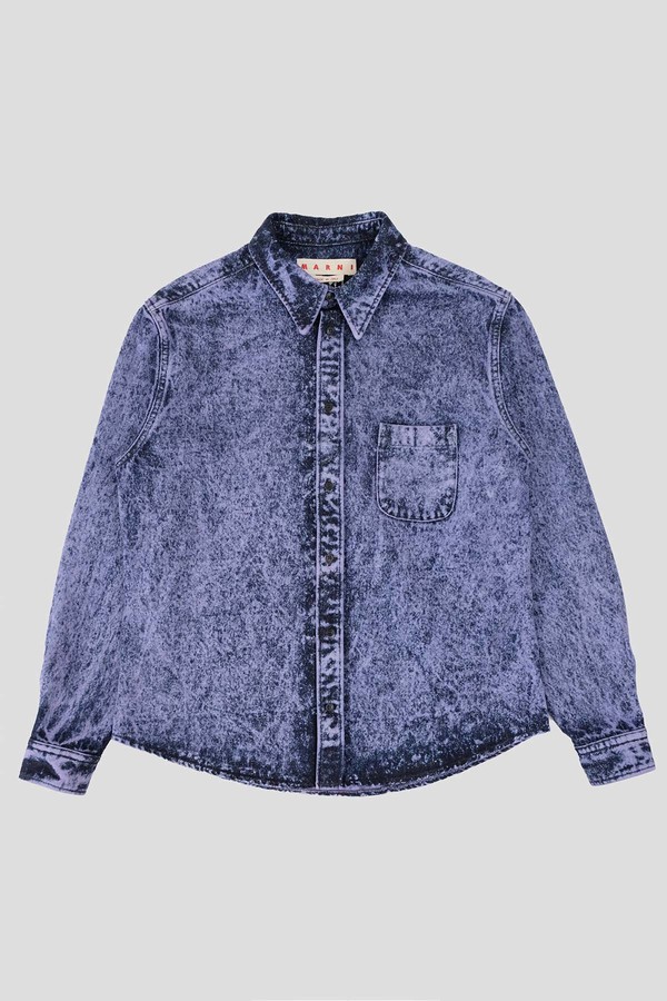 Marni Acid Denim Overshirt - Light Orchid | Garmentory