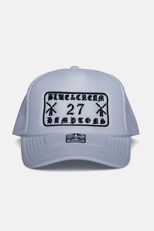 Blue&Cream Hamptons Route 27 Mesh Trucker - White