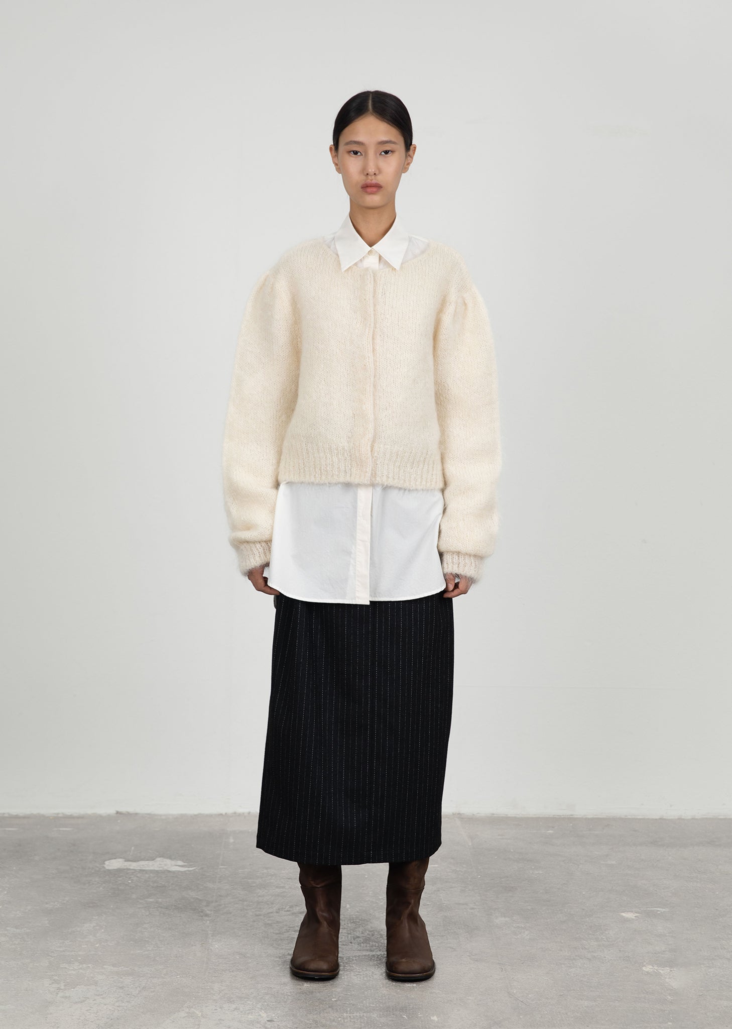 AMOMENTO Grandma Cardigan - Ivory | Garmentory