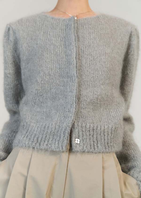 AMOMENTO Grandma Cardigan - Light Grey | Garmentory