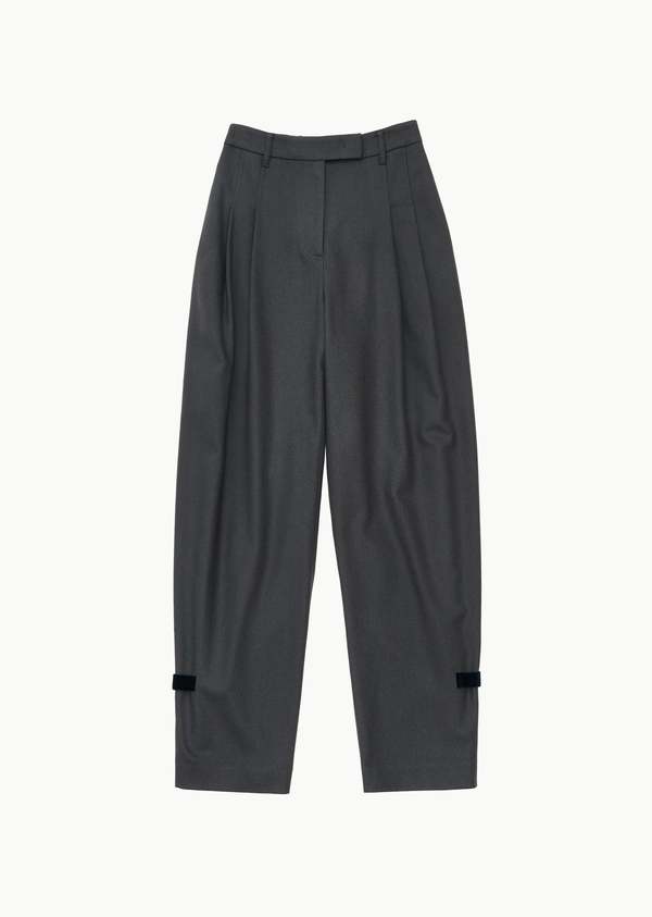 amomento SOLID WIDE TUCK WOOL PANTS
