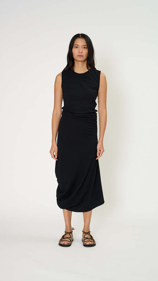 Lemaire Fitted Twisted Dress - Black on Garmentory