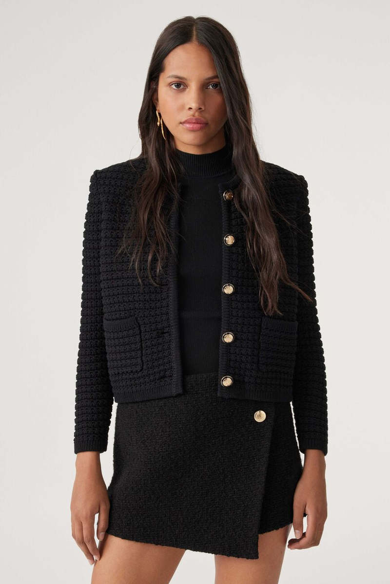 Ba&sh Gaspard Cardigan Noir Garmentory