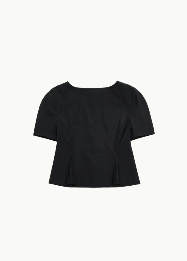 amoment BOAT NECK ZIP UP TOP tシャツ ブラウス AMOMENTO Boat Neck Zip Up Top - Navy | Garmentory