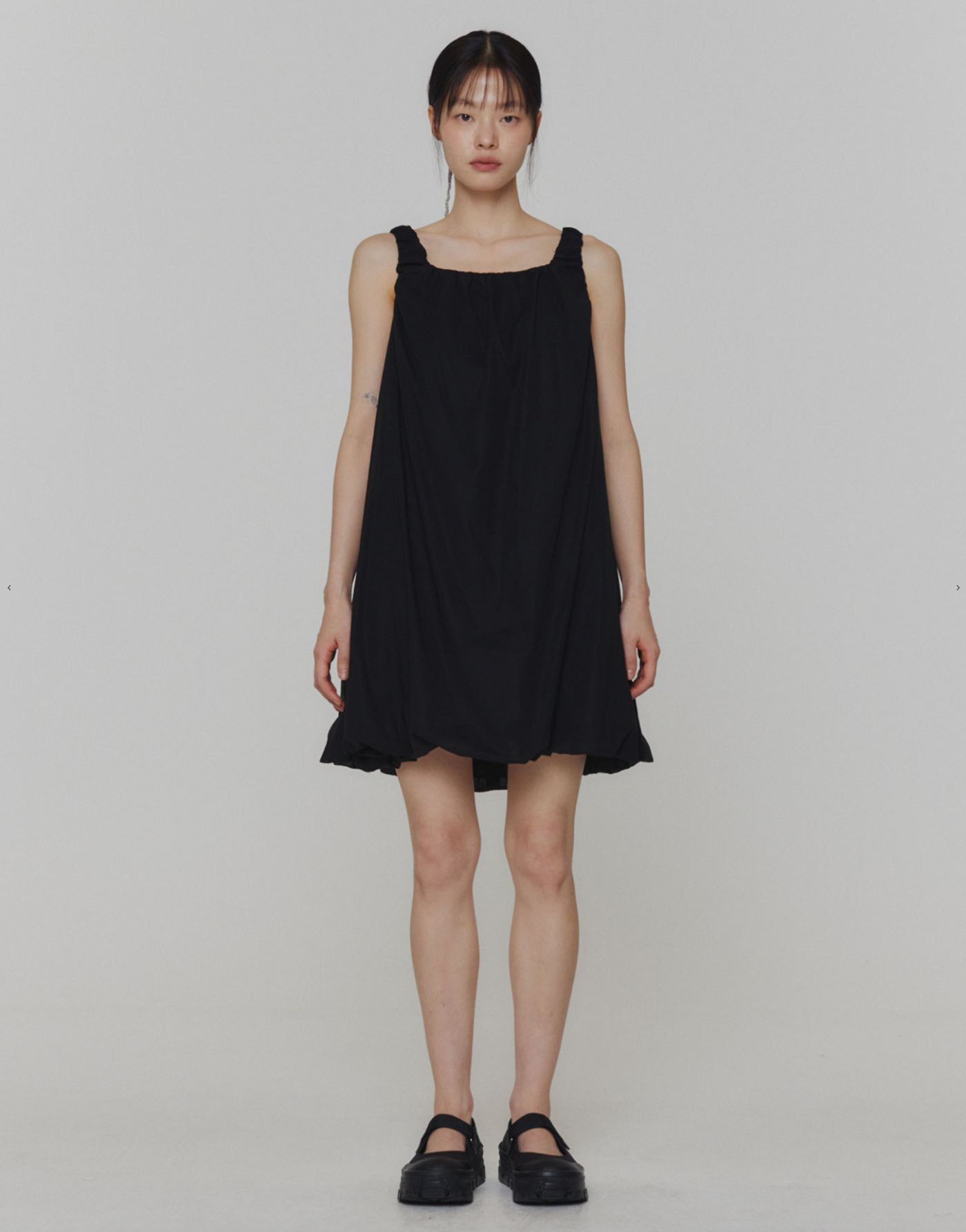 AMOMENTO（アモーメント） SHEER VOLUME MINI DRESS AMOMENTO Sheer Volume Mini Dress - Black | Garmentory
