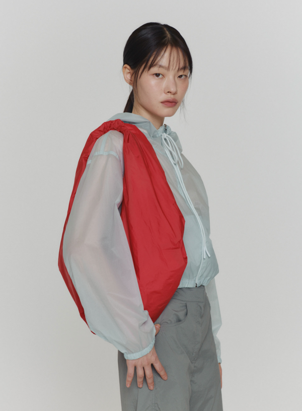 AMOMENTO Shirring Tote Bag - Red/Black | Garmentory