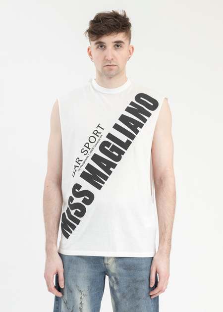 Magliano Dirty White Cotton Nudo Wrapped Tank Top | Garmentory