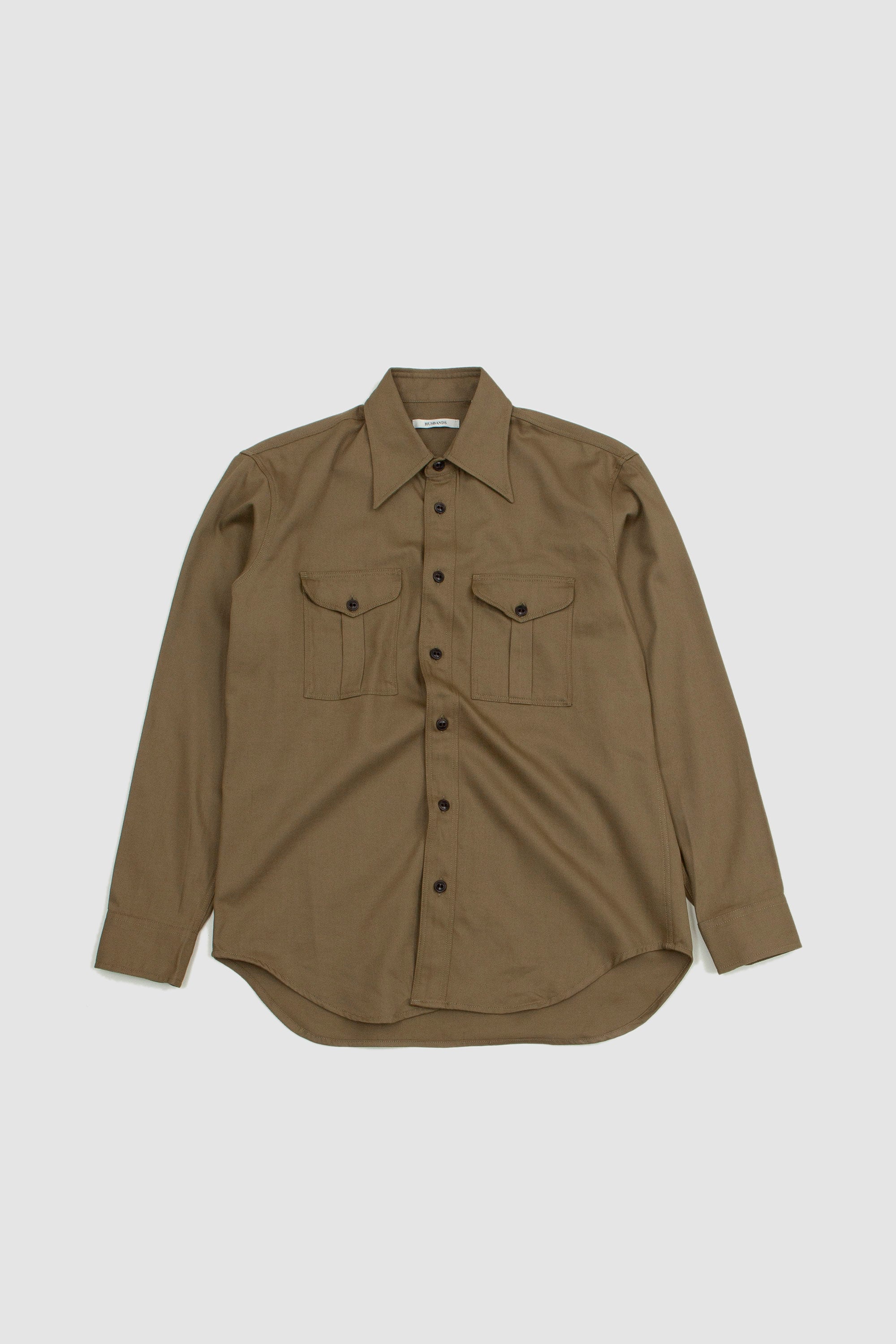 Husbands Jap. Cotton Twill Boy Scout Shirt - Kaki | Garmentory