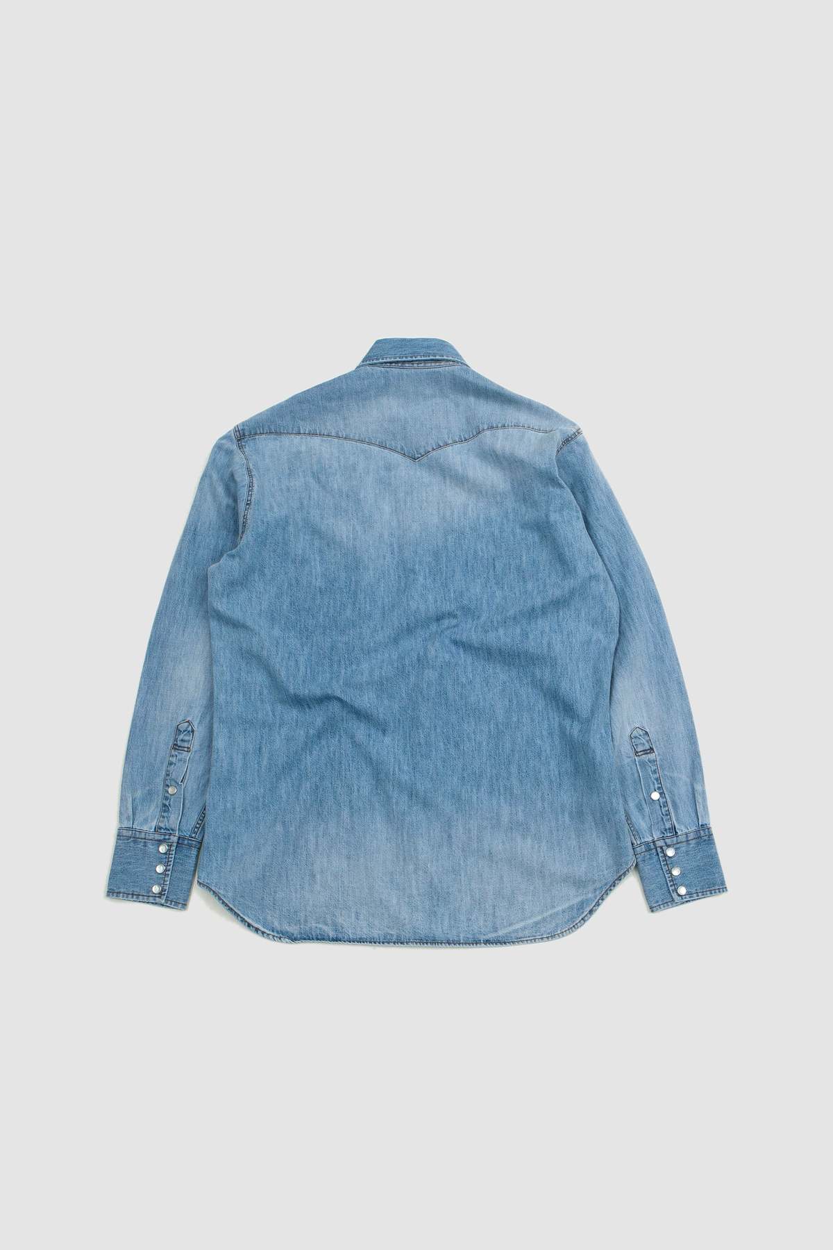 Husbands Western Shirt Jap. Selvedge Denim Shirt - Washed Blue 