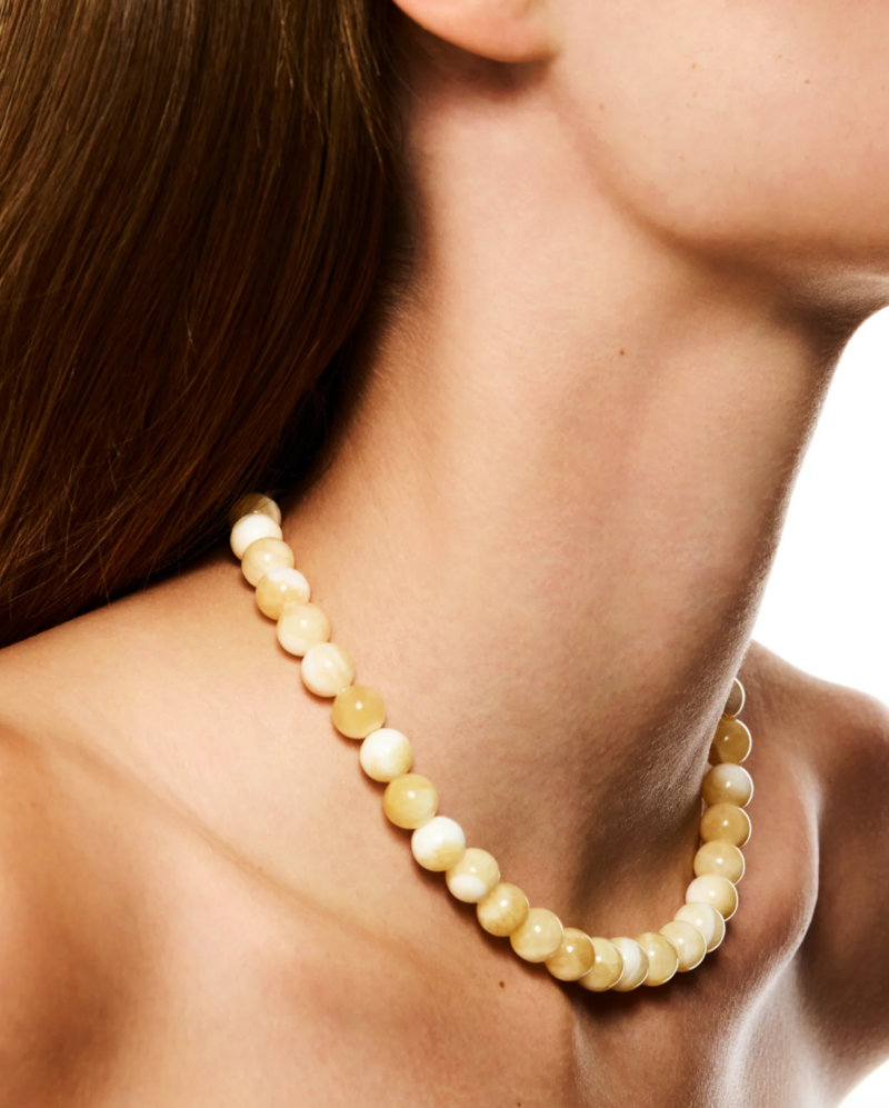 LIÉ STUDIO The Zoe Necklace - Beige Topaz Jade | Garmentory