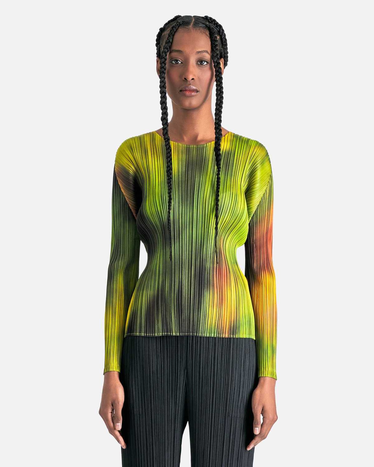 Pleats Please by Issey Miyake Turnip & Spinach Top - Spinach