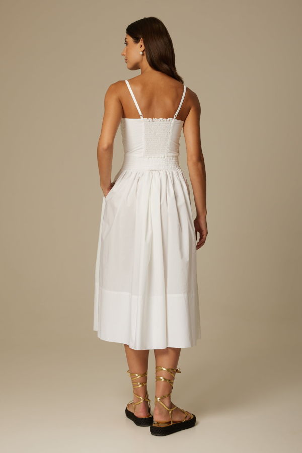 Santicler Miria Organic Cotton Strappy Dress - White